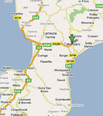 la mappa di catanzaro città