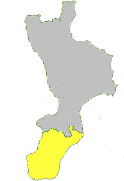 la provincia di reggio calabria, mappa